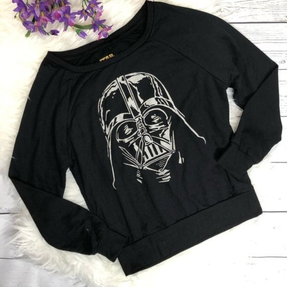 🛍️ Star Wars Darth Vader Black Terry Sweatshirt Top Size XS